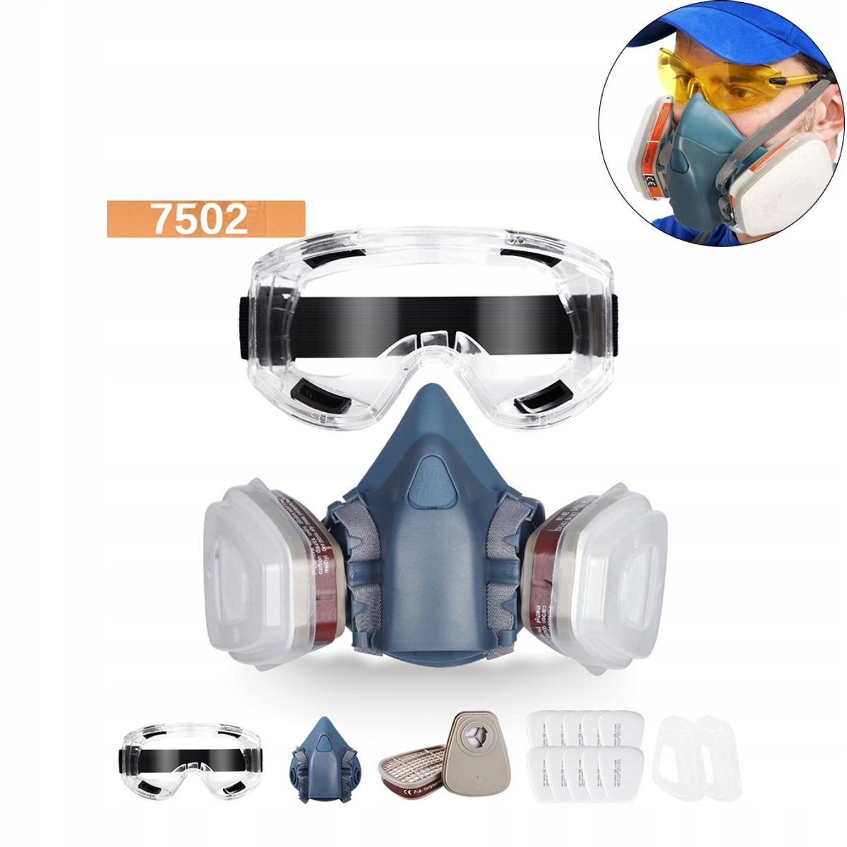 Merkloze Beschermende Halfmasker - Stof- en Gasfilter