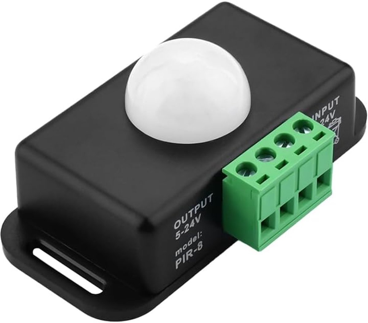 Mini bewegingsmelder DC 12V 6A, automatische infrarood sensor‑schakelaar, zwart