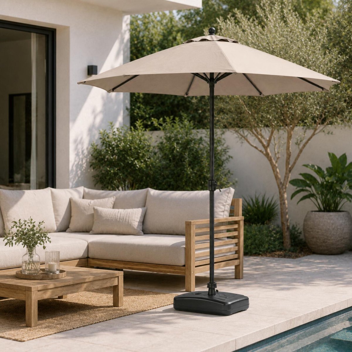 Lesli Living Pied de parasol remplissable jusqu'à 35 kg - 20L - anthracite