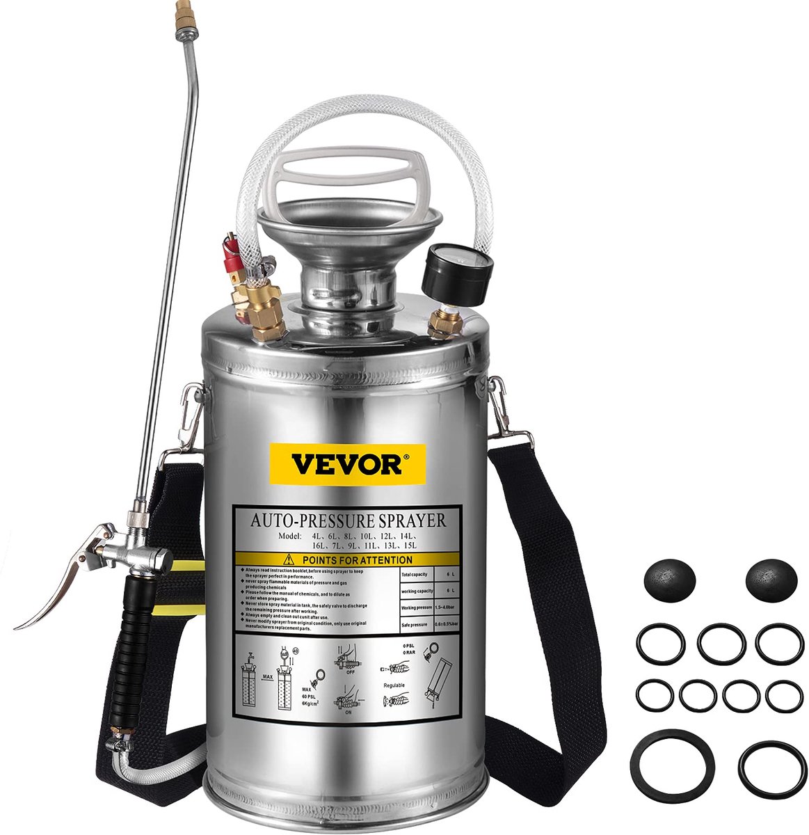 Dampspuit 6L voor tuin en auto