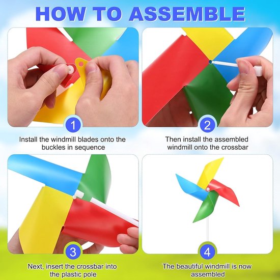 Set van 15 Regenboog Wielen van 40 cm, Plastic Windmolens voor Buiten, Tuin Decoraties en Speelgoed Windspinner — afbeelding 3