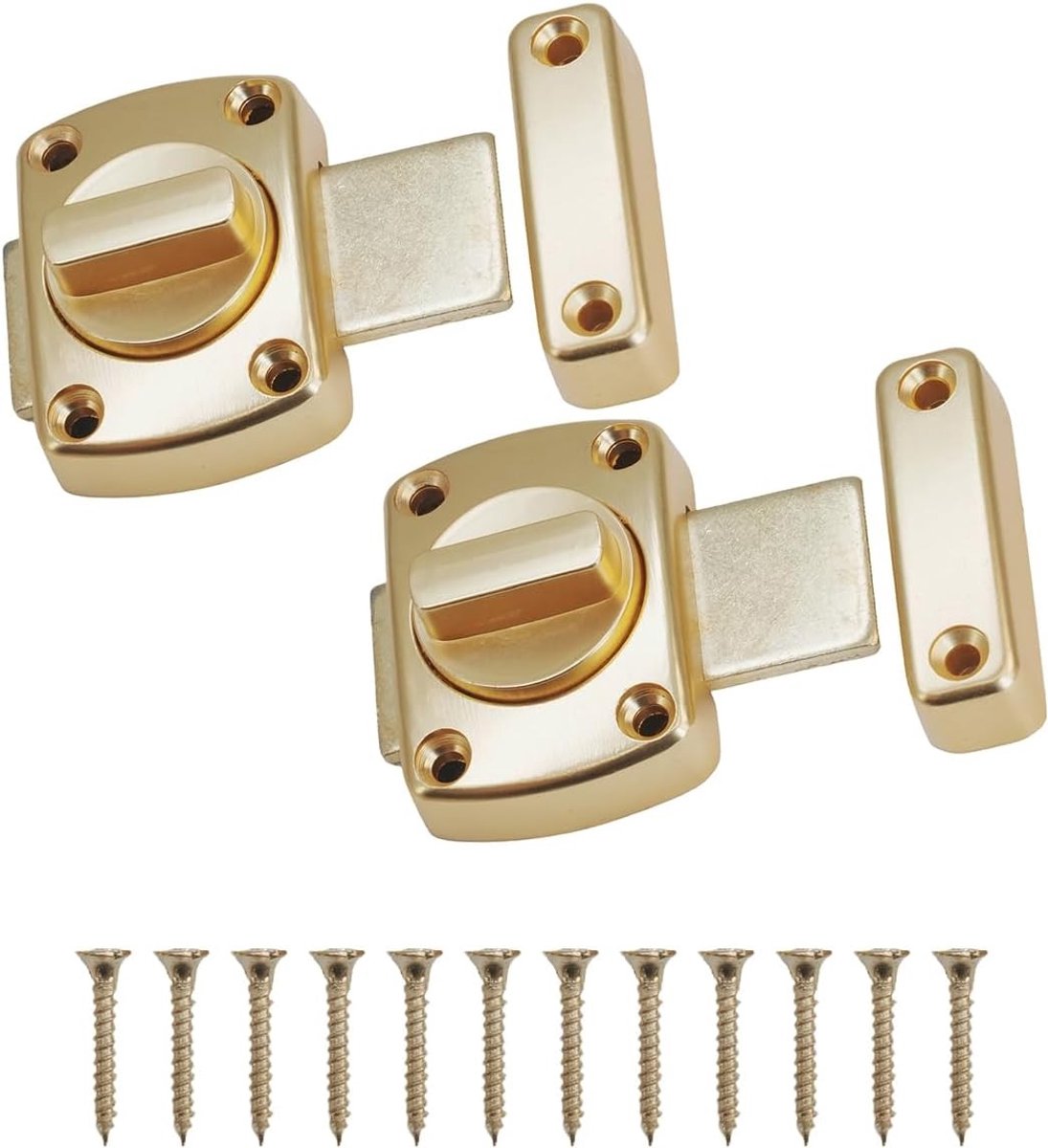 Stainless Steel Deurslot met Anti-Diefstal Beveiliging voor Badkamer en Kastdeuren - 2 Stuks Goud
