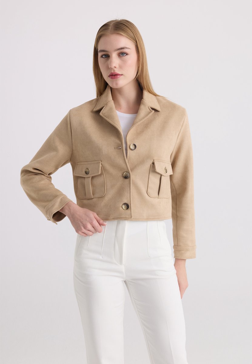 Felix Hardy Imitatie Suede Jas Dames Beige - M