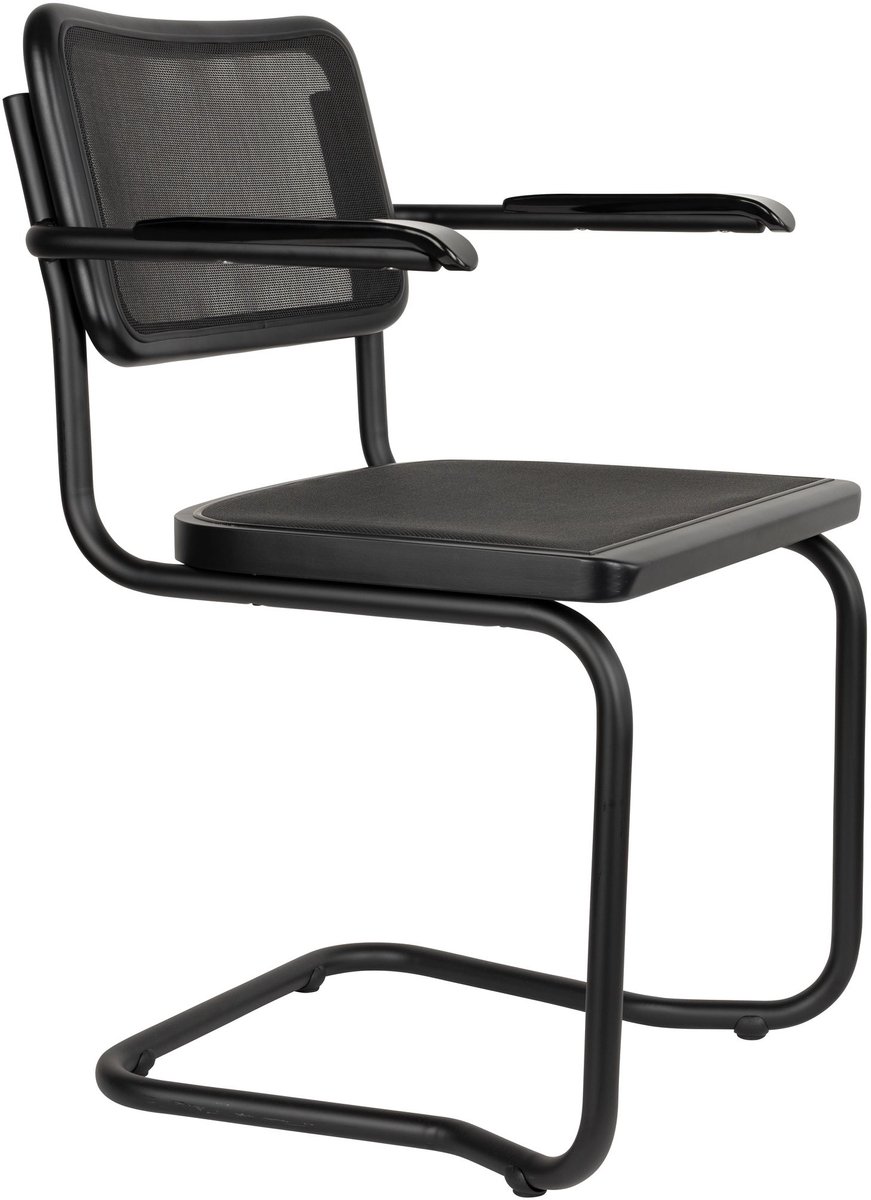 Dutchbone Carree Eetkamerstoelen Armleuning Zwart - Set van 2