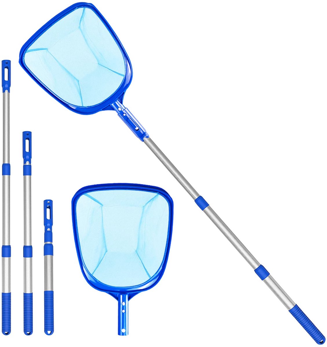 Zwembad Skimmer Net met Diep Fijn gaas & Telescopische Pool, Leaf Rake Cleaning Kit, Vijver Net Schoon Tools voor Hot - ShopVlot