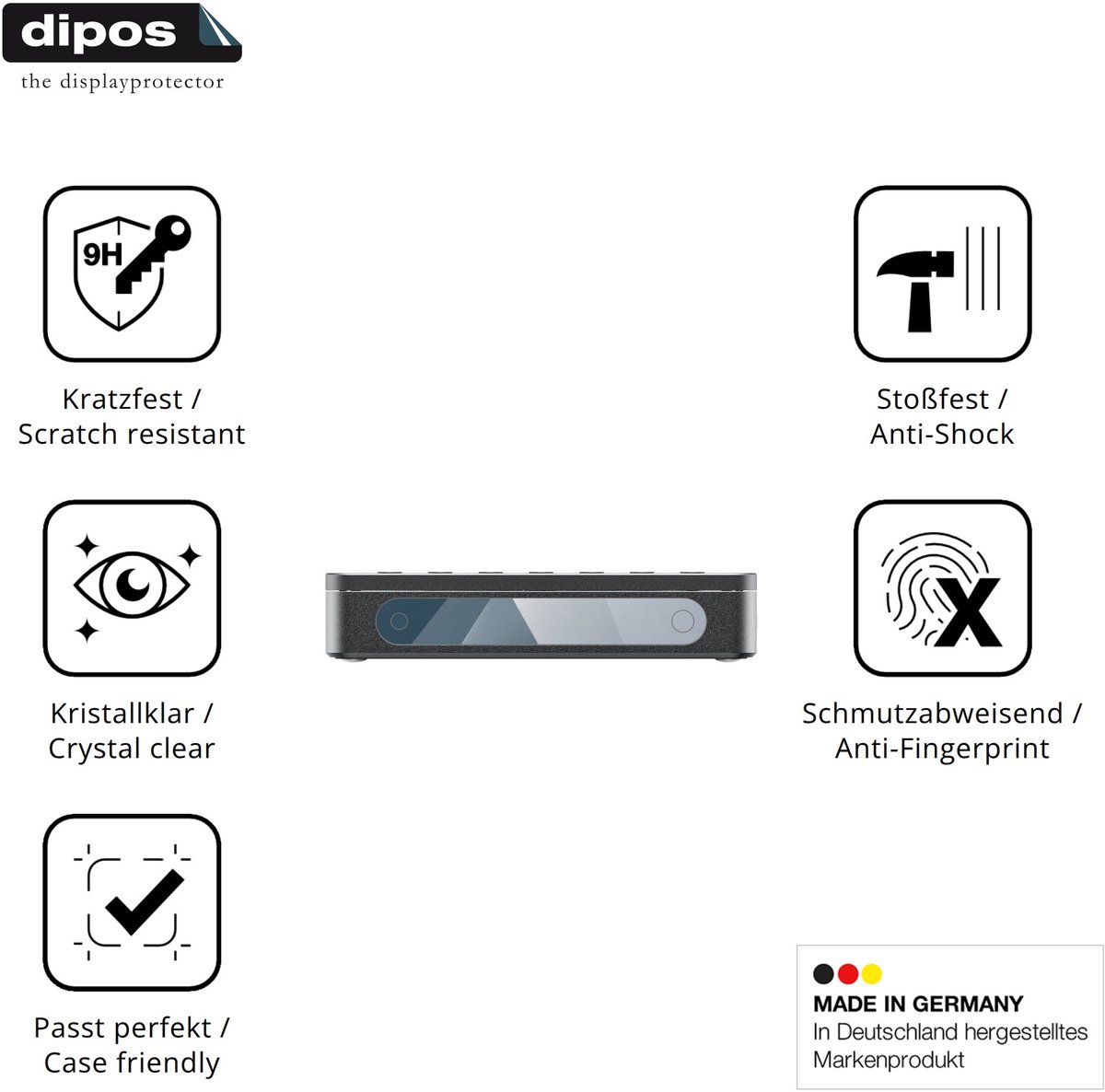 dipos – 2x Pantserfolie geschikt voor FiiO DM13 BT | 9H Screenprotector