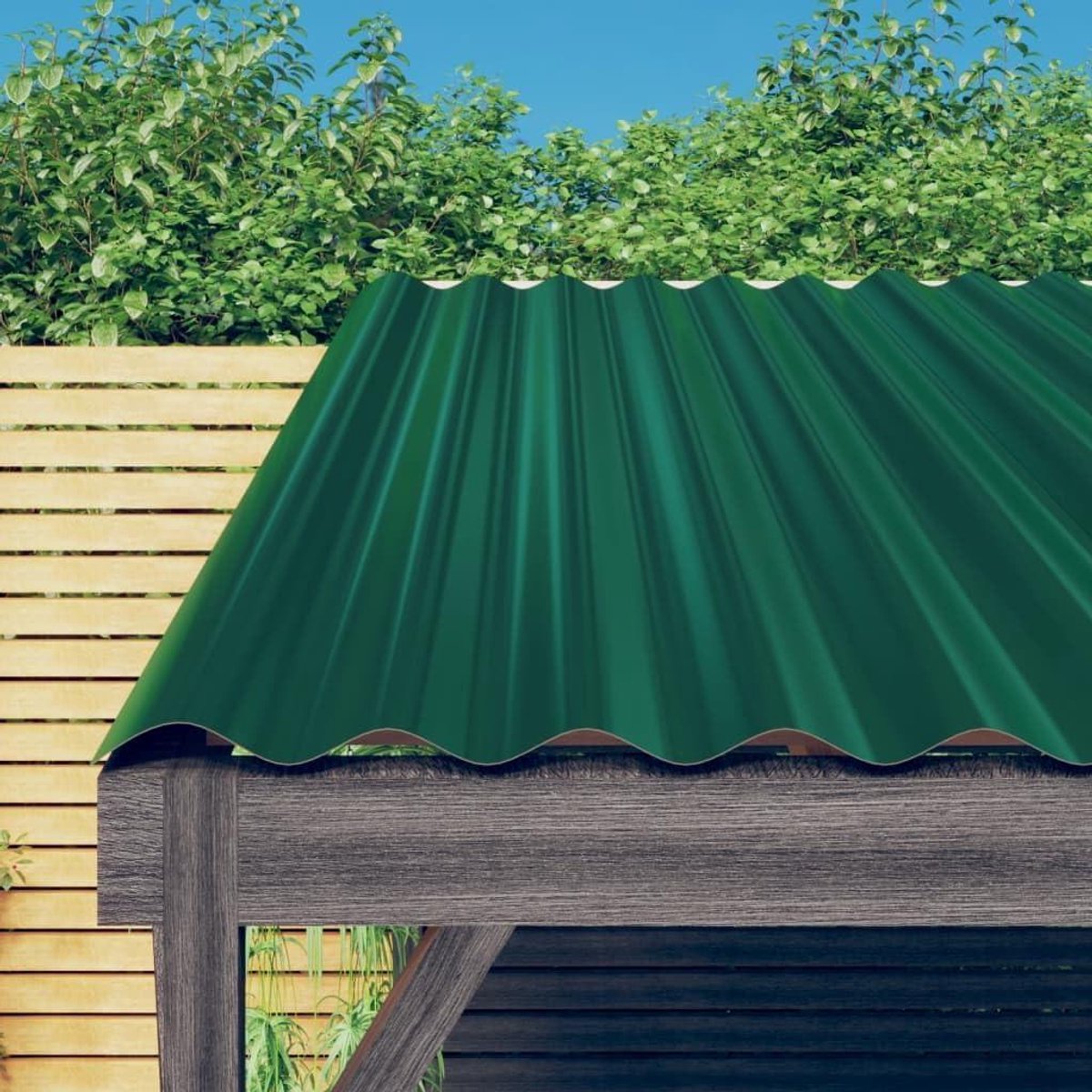 Dakpanelen - Dakplaten - Dakbedekking - Verzinkt staal - 60 x 36 cm - Groen