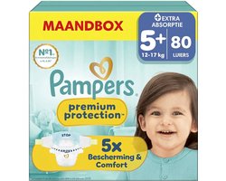 Pampers Premium Protection Maat 5+ - 80 Luiers - 12kg-17kg - Voordeelverpakking