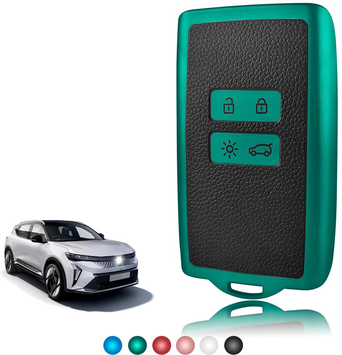 TOOMUME Sleutelhoes TPU Lederen Textuur, Autosleutelhoes Sleutel Cover Geschikt voor Renault Scenic 4 Megane 4 Clio 5 - ShopVlot