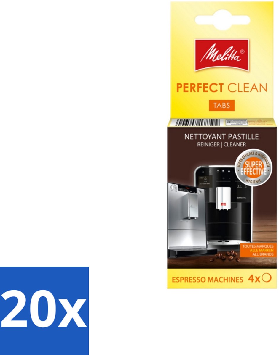 20 x Melitta - Perfect Clean – Reinigingstabletten – Voor volautomatische espressomachines – 4 tabletten - Koffiezetapparaat