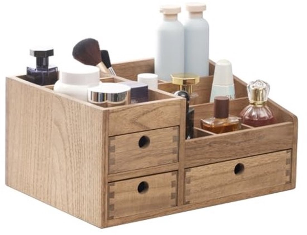 Opbergdoos voor make-up met laden - Vintage kleur, ideaal voor cosmetica en accessoires