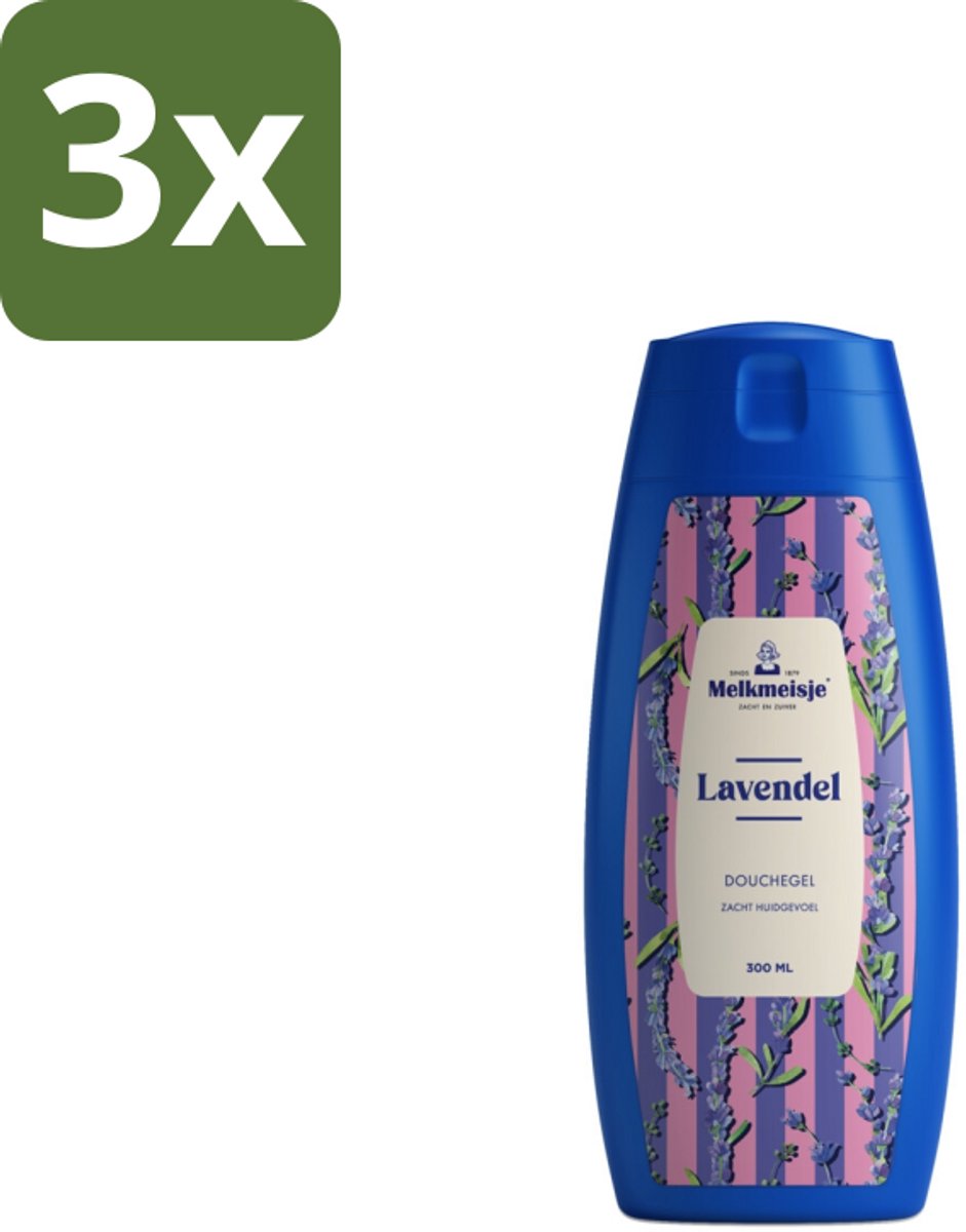 3 x Melkmeisje – Douchegel – Lavendel – Zacht Huidgevoel – 300 ml - Koffie - Koffiezetapparaat - Koffiezetapparaat Met Automatische Functie