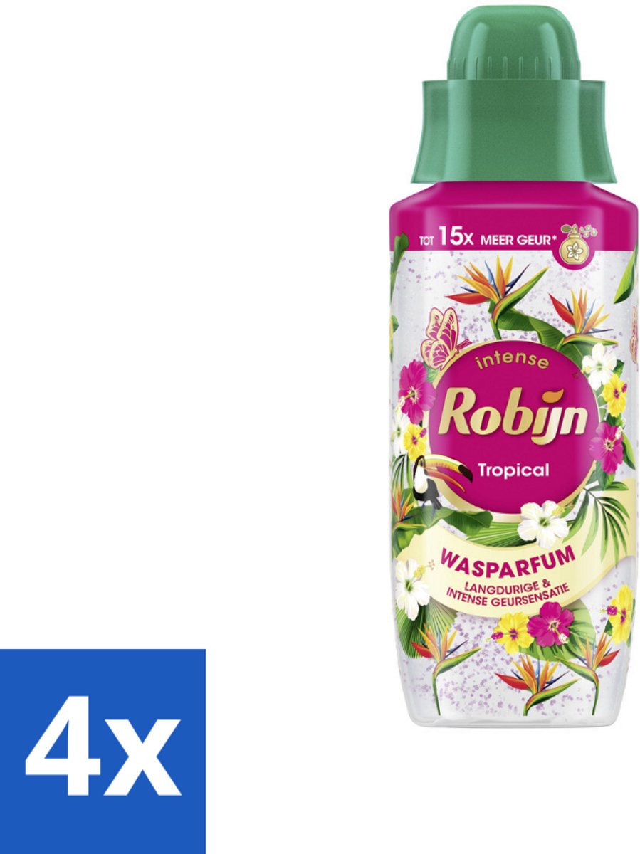 4 x Robijn – Wasparfum – Tropical – 342 ml - Wasparfum - Tropisch - Geur - Wasmiddel - Wasparfum Tropisch