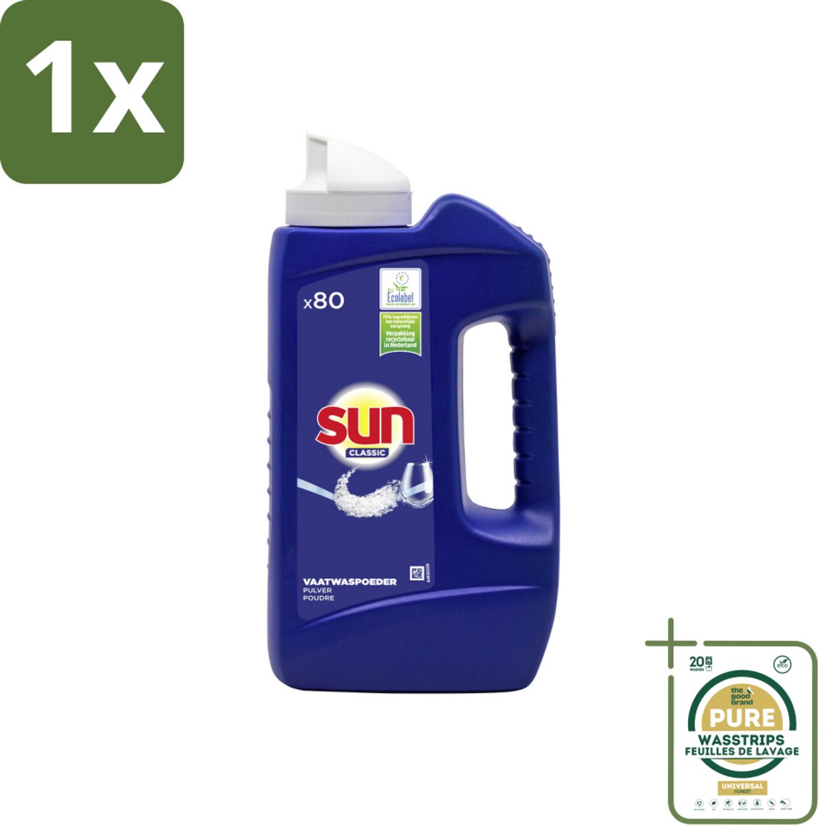 1 x Sun Vaatwaspoeder Normaal 1,39 kg 80 wasbeurten- Vaatwaspoeder - Vaatwasmachine - Vaatwas - Vaatwaspoeder 80 Wasbeurten - Vaatwaspoeder 1.39 Kg