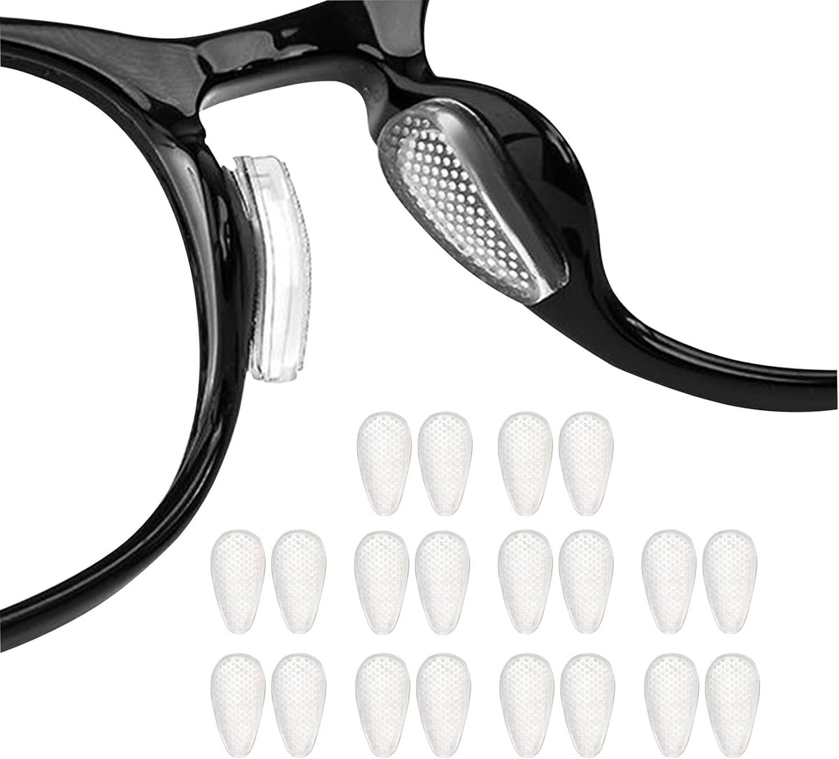 CXNXFD 10 paar siliconen neuspads voor brillen en zonnebrillen, transparant, antislip, zelfklevend, antislip - ShopVlot