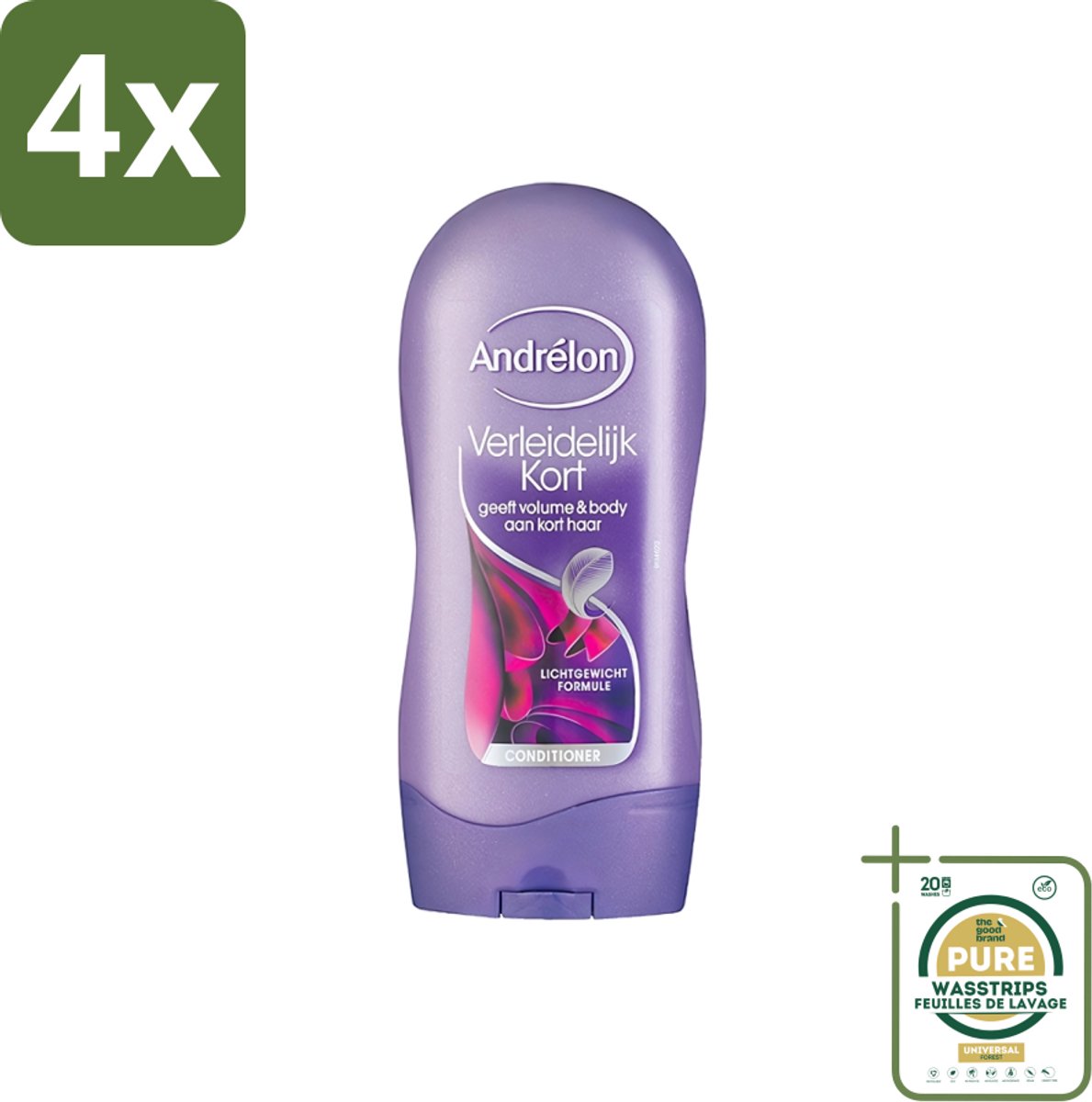 Andrélon - Verleidelijk Kort - Conditioner - Voor Kort Haar - 300 ml - Voordeelverpakking - 4 stuks - Verzorging kort haar - Luchtig haar