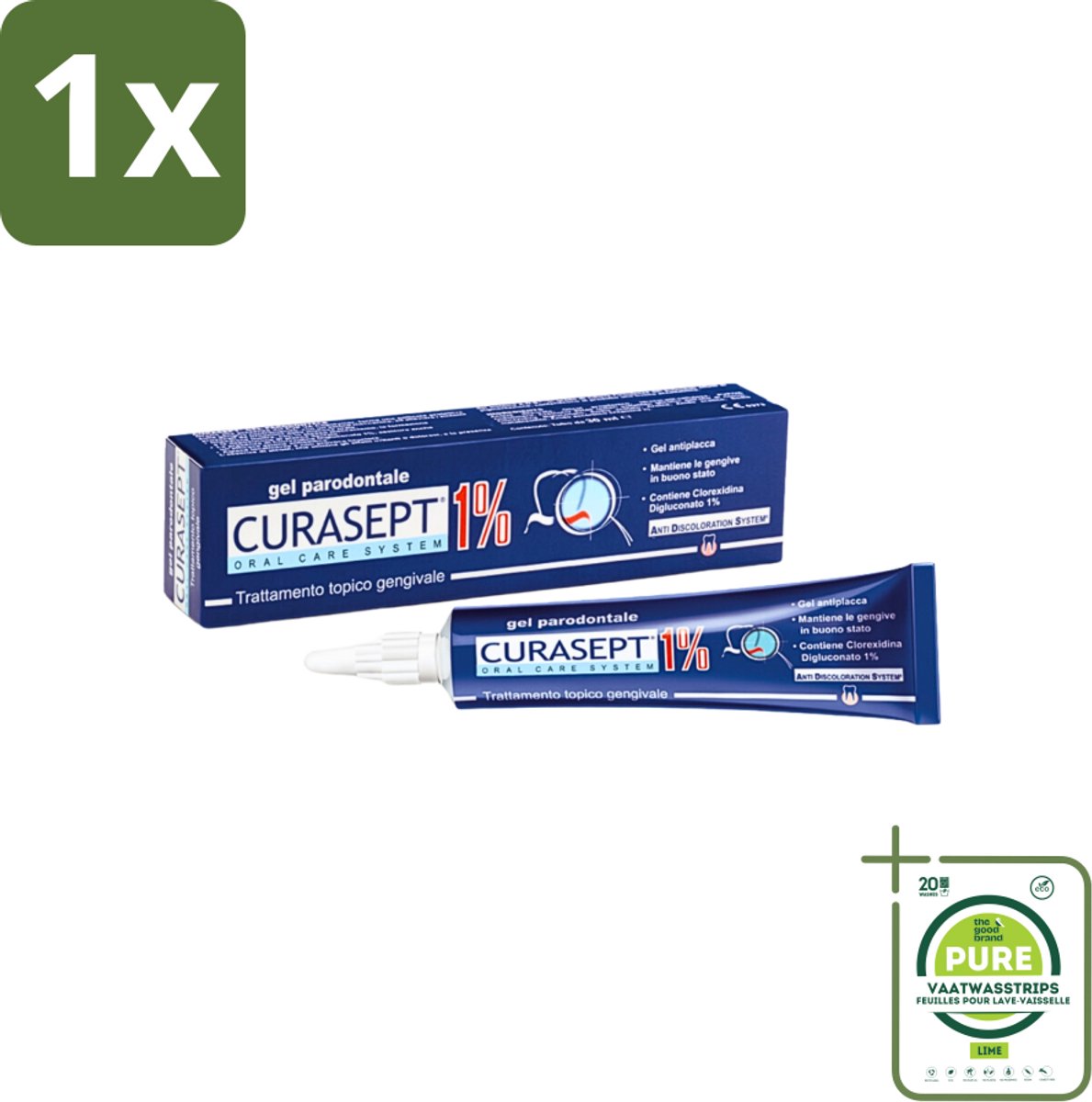 1 x Curasept Parodontaal Gel 1% CHX 30 ml - Parodontale Gel - Chloorhexidine Gel - Tandvlees Verzorging - Mondhygiëne - Anti-discoloration