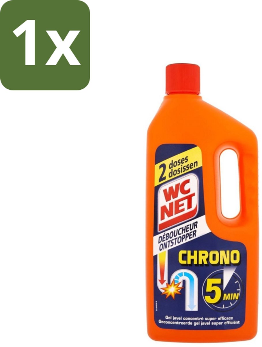 WC Net - Ontstopper - Gel - Werkt Binnen 5 Minuten - 2 Dosissen - 1 Liter - 1 stuk