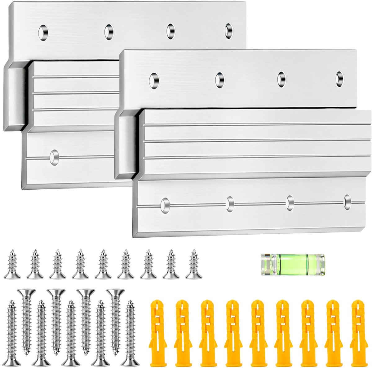 ddckj 2 paar Franse schoenplaatjes beugel Heavy Duty 6 Inch Franse schoenplaatjes foto hanger 27 kg aluminium Z clips - ShopVlot
