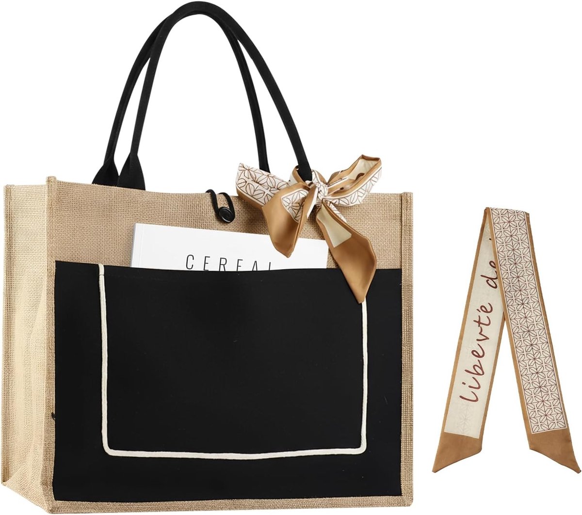 Duurzame Jute Tas voor Winkelen en Cadeaus - Herbruikbaar, Groot en Waterdicht met Stofvoering