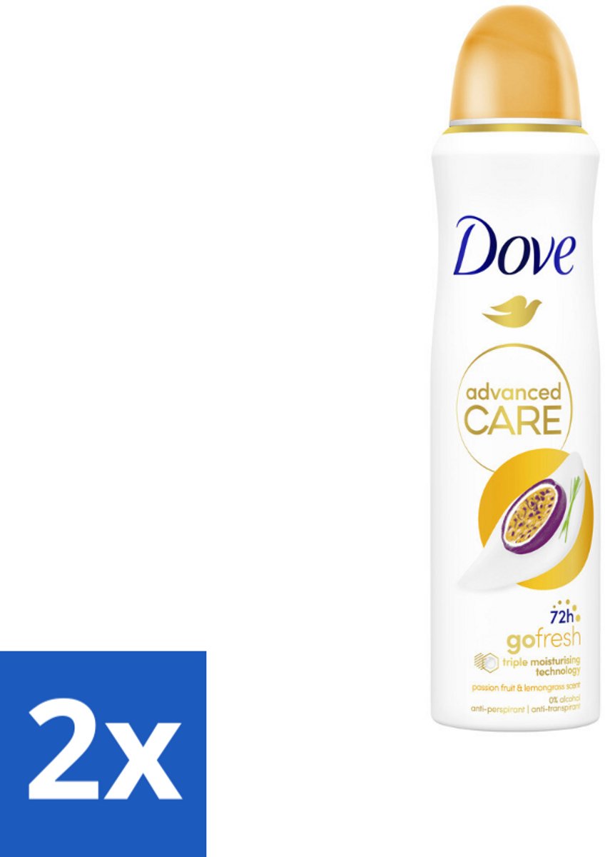 Dove – Deodorant Spray – Passievrucht & Citroengras – 150 ml - Voordeelverpakking - 2 stuks