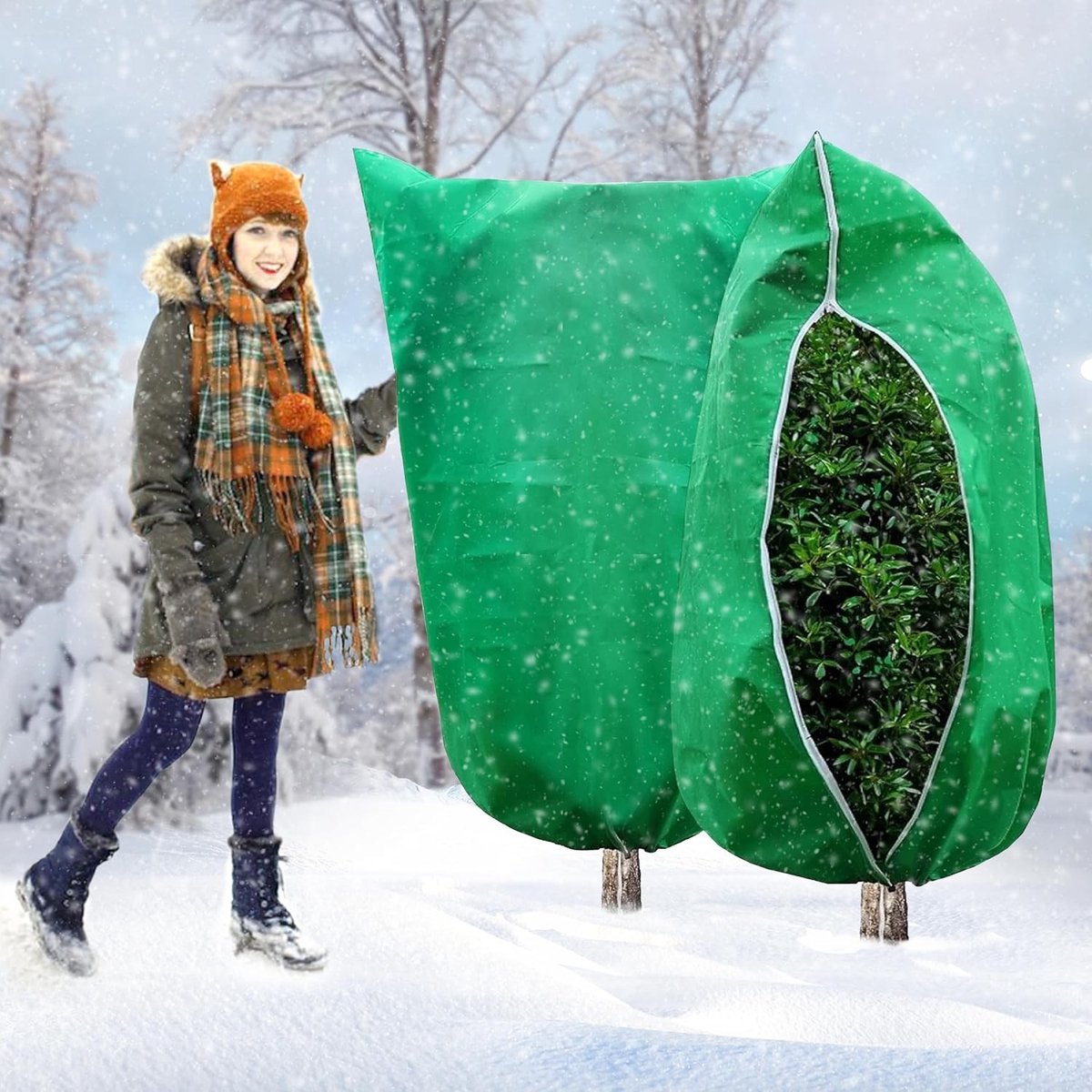 Winterbescherming voor Planten, 120 x 180 cm, Vorstbescherming, Tuinfleece en Winddichte Bescherming voor Potplanten