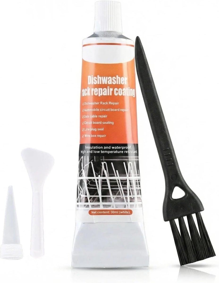 30ml Waterdichte Sealant voor het Repareren van Afwasmachine Mandjes met Witte Rubbercoating voor Duurzame Bescherming en Herstel