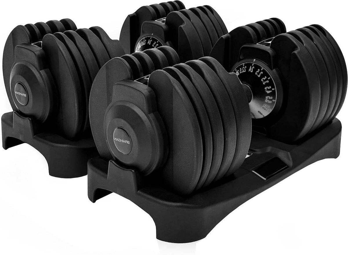 Verstelbare Halterset - Smart Halters - Kracht Training - Snelle Gewichtswissel - Tot 24 kg - Zwart