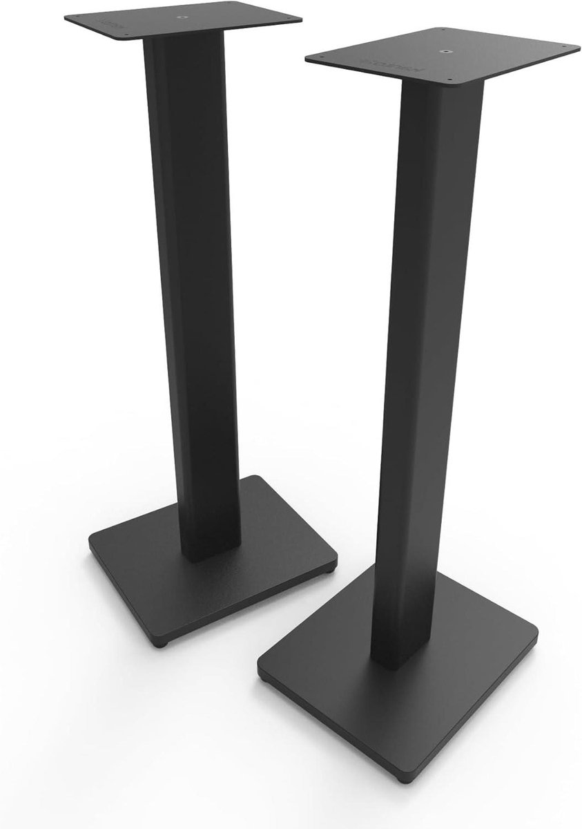 Luidspreker Vloerstandaards - Boekenplank Houder - Verbeterd Geluid - Verborgen Kabelbeheer - 71 cm - Zwart