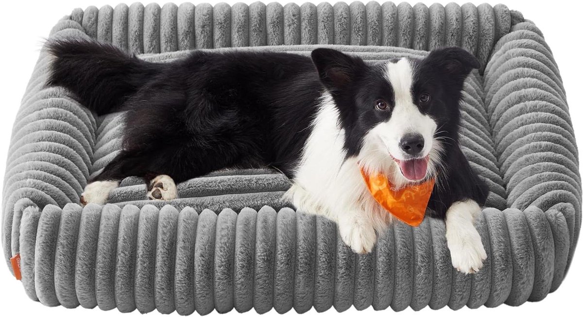 Hondenmand - Honden kussen - Rust en comfort - Orthopedisch ontwerp - 106 x 75 cm - Grijs