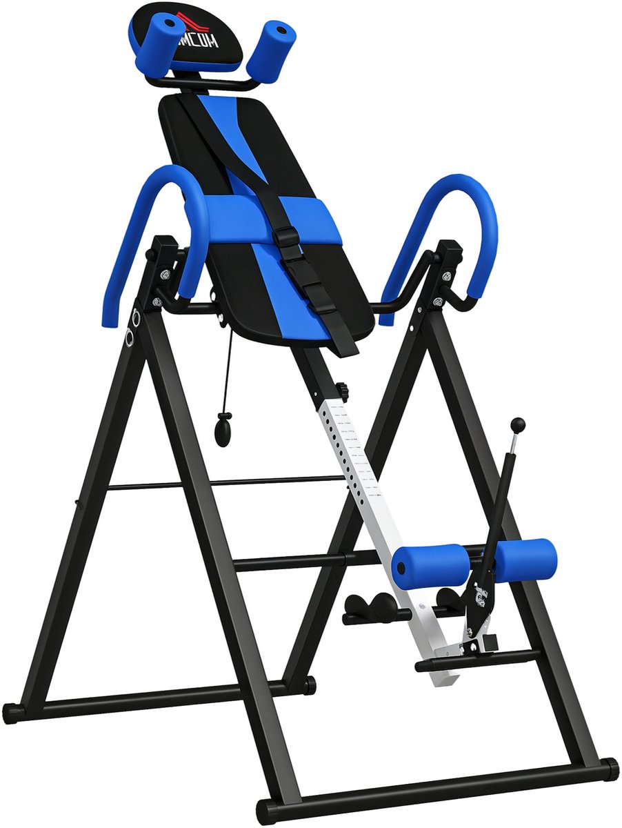 HOMCOM Gravity Inversion Table - Metaal - 79 x 114 x 153 cm - Blauw