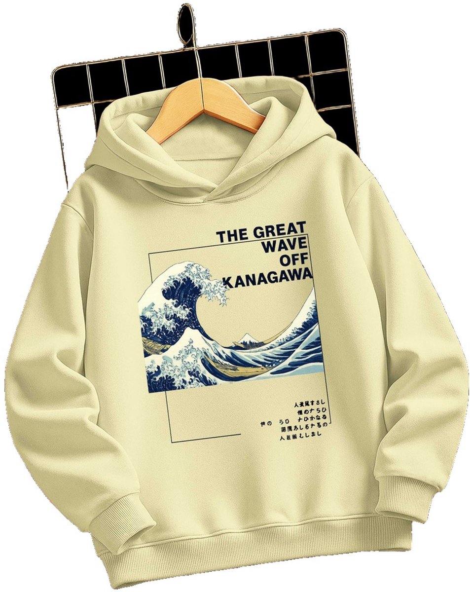 Currero Hoodie Jongens Warme Hoodie Met Capuchon Comfortabele Sweater Casual Trui Pullover Jongenstrui 13-14 Jaar Beige
