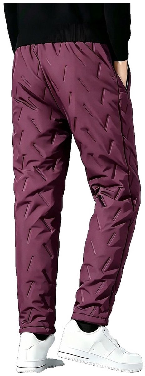 Currero Warme Broek Heren Thermo Fleece Winterbroek Joggingbroek Sweatpants Donkerrood