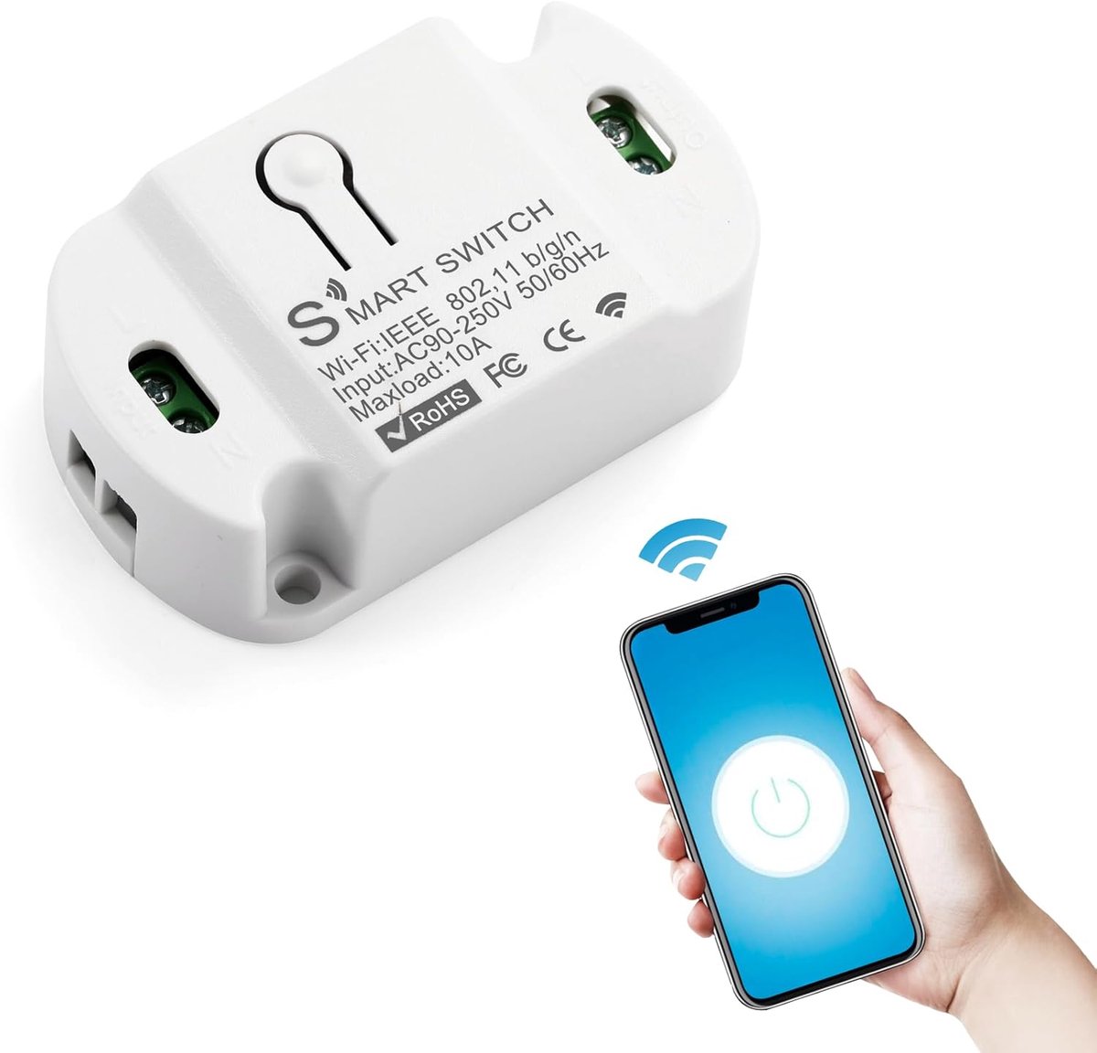 HNCY Smart Life Wifi-schakelaar, Home lichtschakelaar, spraakbesturing, timer, Tuya app-bediening, compatibel met - ShopVlot