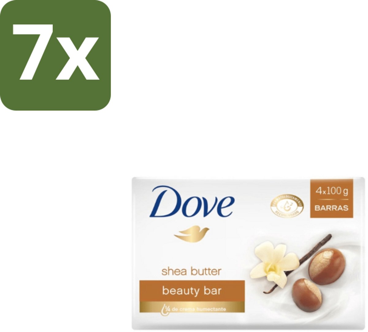 7 x Dove – Zeep – Sheabutter – 4 x 90 g - Zeep Sheabutter - Huid Verzorging - Droge Huid - Milde Reiniging - Voedende Zeep