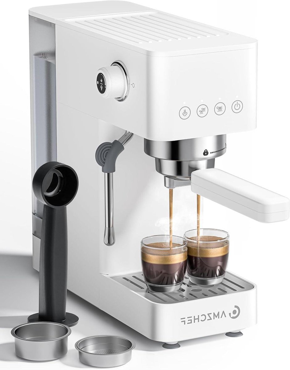 Espressomachine - Koffiezetapparaat - Thuis barista - Professionele extractie - 1.5 liter tank - Wit