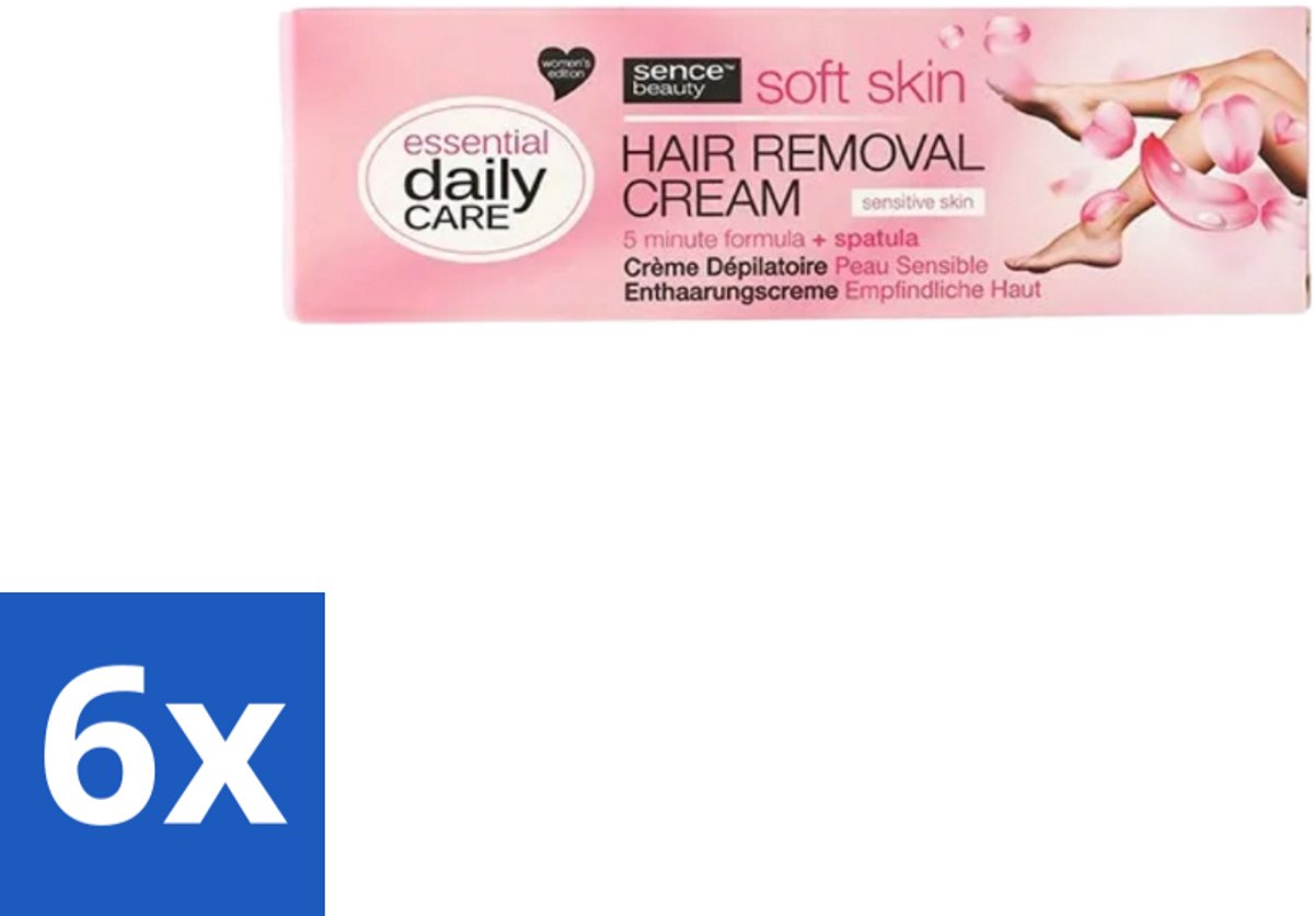 6 x Sence – Ontharingscrème – Gevoelige Huid – 150 ml - Ontharing Crème - Gevoelige Huid - Haartjes Verwijderen - Pijnloos Ontharen - 5 Minuten Ontharing