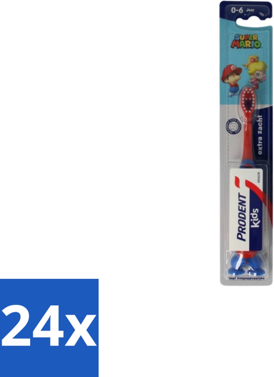 24 x Prodent – Tandenborstel – Super Mario – 0–6 jaar - Tandenborstel Voor Kinderen - Tandenpoetsen Voor Jonge Kinderen - Super Mario Tandenborstel - Kindertandenborstel - Gezonde Tanden