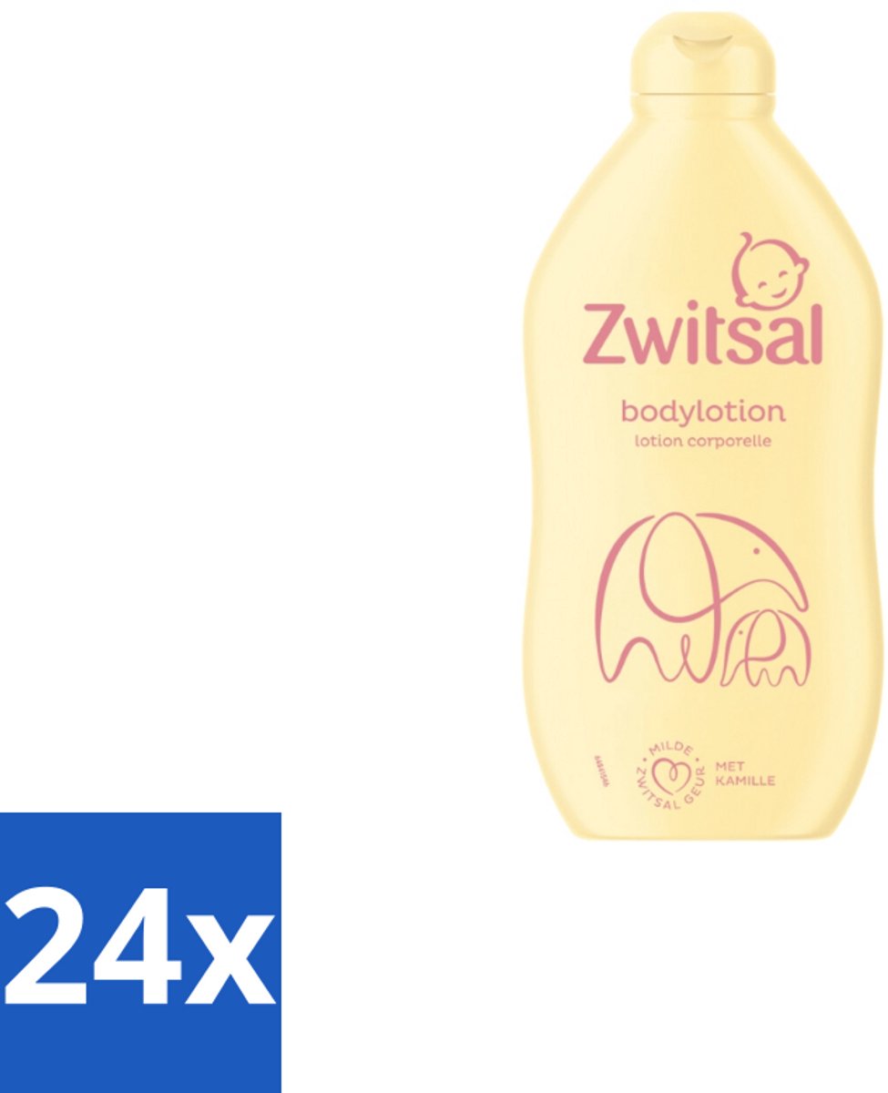 24 x Zwitsal – Bodylotion – Verzorgend – 400 ml - Babyhuid Verzorging - Kinderhuid Verzorging - Gevoelige Huid - Droge Huid - Bodylotion
