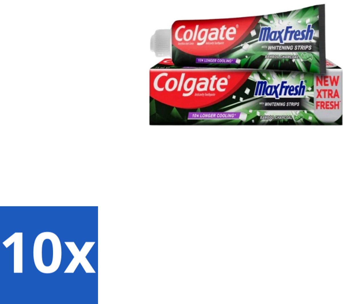 10 x Colgate – Tandpasta – MaxFresh Whitening Bamboo Charcoal – 100 ml - Tandpasta - Whitening - Bamboe Houtskool - Frisse Adem - Mondverzorging