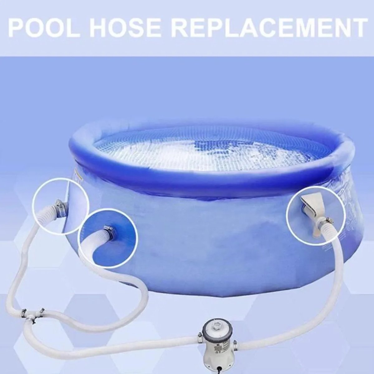 Zwembadonderleidingset – Transparant – Pompvervangingsset – 149,86 cm x 3,18 cm