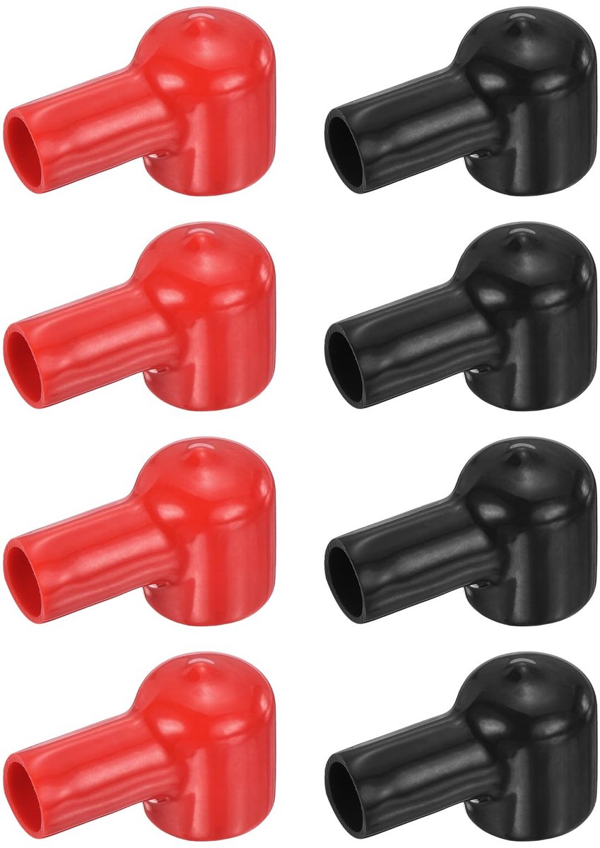 QUARKZMAN Batterijklemafdekking, 8 stuks PVC accupoolafdekking, positief negatief, accupoolafdekkingen - ShopVlot