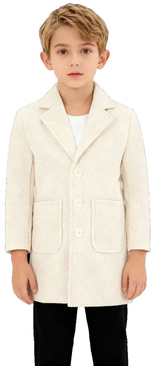 Currero Mantel Jongens Tussenmantel Jongen Winter Jas Mantelpakje Trenchcoat Overjas Overcoat Winterjas 13 Jaar Beige