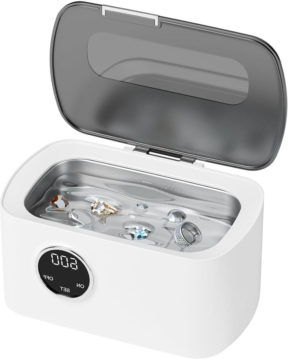 Ultrasone Reiniger - Schoonmaakapparaat - Sieraden Reinigen - 5 Tijdsfuncties - 600 ml - Wit