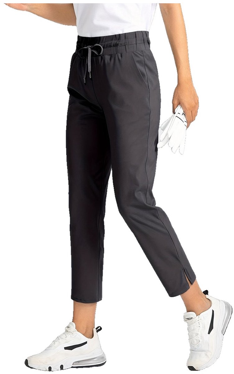 Currero Comfortabel Golfbroek Dames Golfkleding Nette Pantalon Vrouwen Broek Outfit Chino Donkergrijs