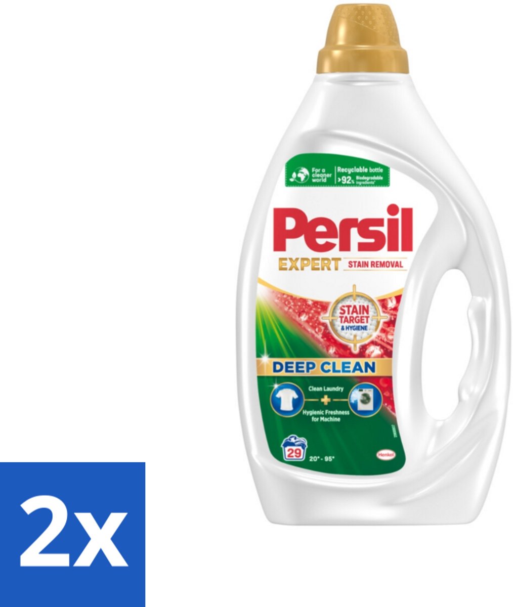 2 x Persil Expert - Vlekverwijdering - Vloeibaar Wasmiddel - Witte en Gekleurde Was - 29 Wasbeurten - Vlekkenverwijderaar - Wasmiddel - Vloeibaar Wasmiddel - Witwas - Gekleurde Was
