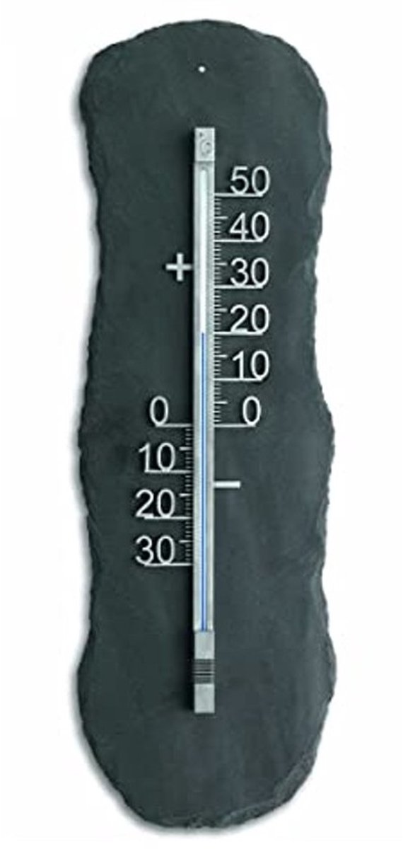 Buiten Thermometer van Metaal met Natuurlijke Leisteen, Weerbestendig