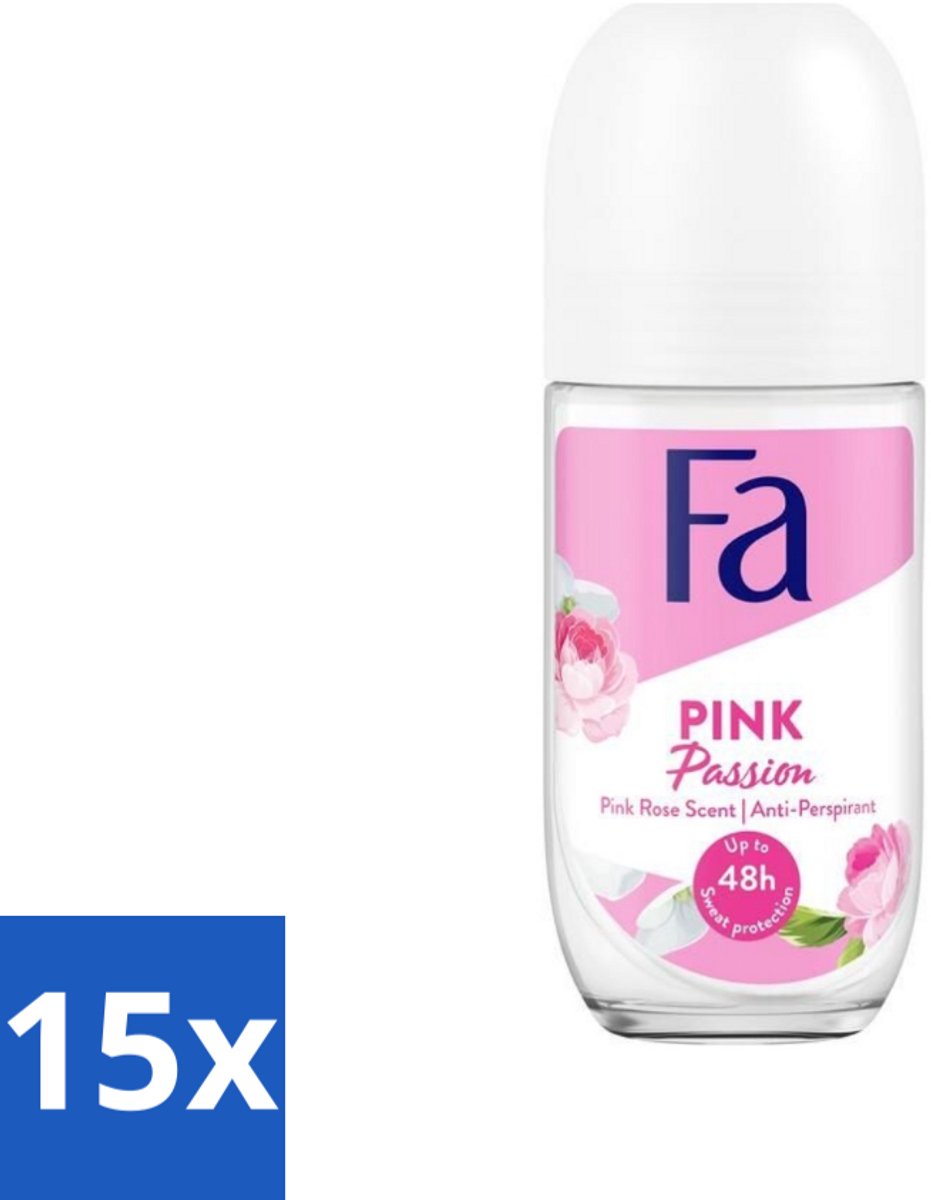 Fa Deodorant Roller Pink Passion 50 ml - Bulkverpakking - 15 stuks