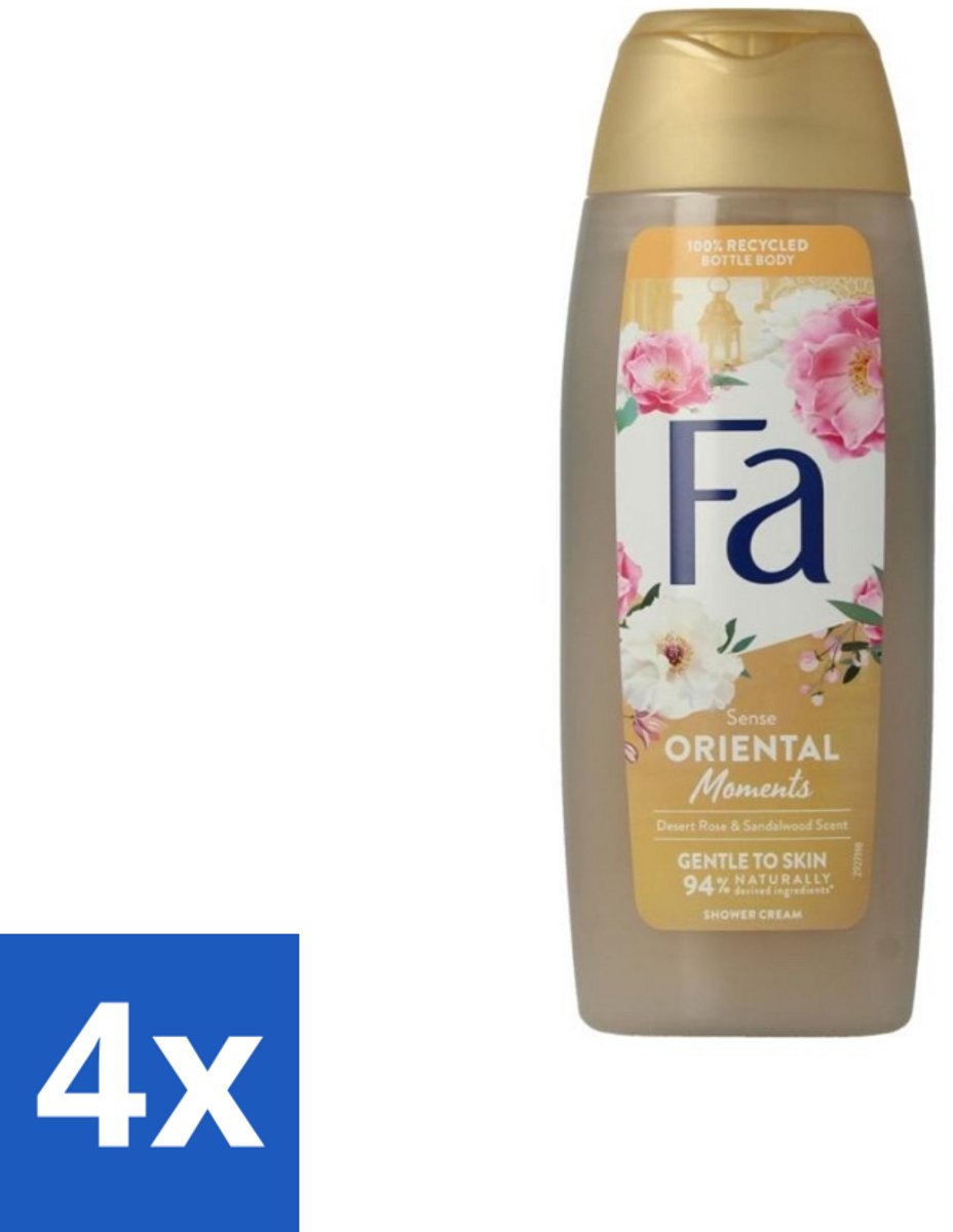 4 x Fa - Oriental Moments - Douchecrème - Woestijnroos & Sandelhout - 250 ml - Douchecrème - Sandelhout - Woestijnroos - Oriental - Fa