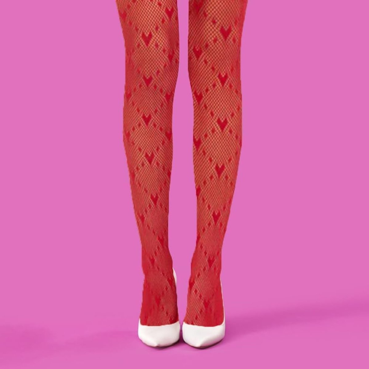 Lieve Hartpatroon Panty Kousen voor Dames - Modevolle Lacy Tights voor Valentijnsdag en Feestjes